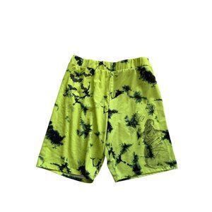 NIGHTMARE BEFORE CHRISTMAS Women's Neon Green Oogie Boogie Tie Dye Shorts Sz XL